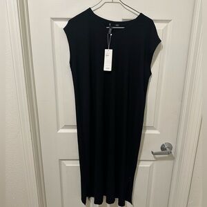 EILEEN FISHER JERSEY VISCOE Black Sleeveless Dress.